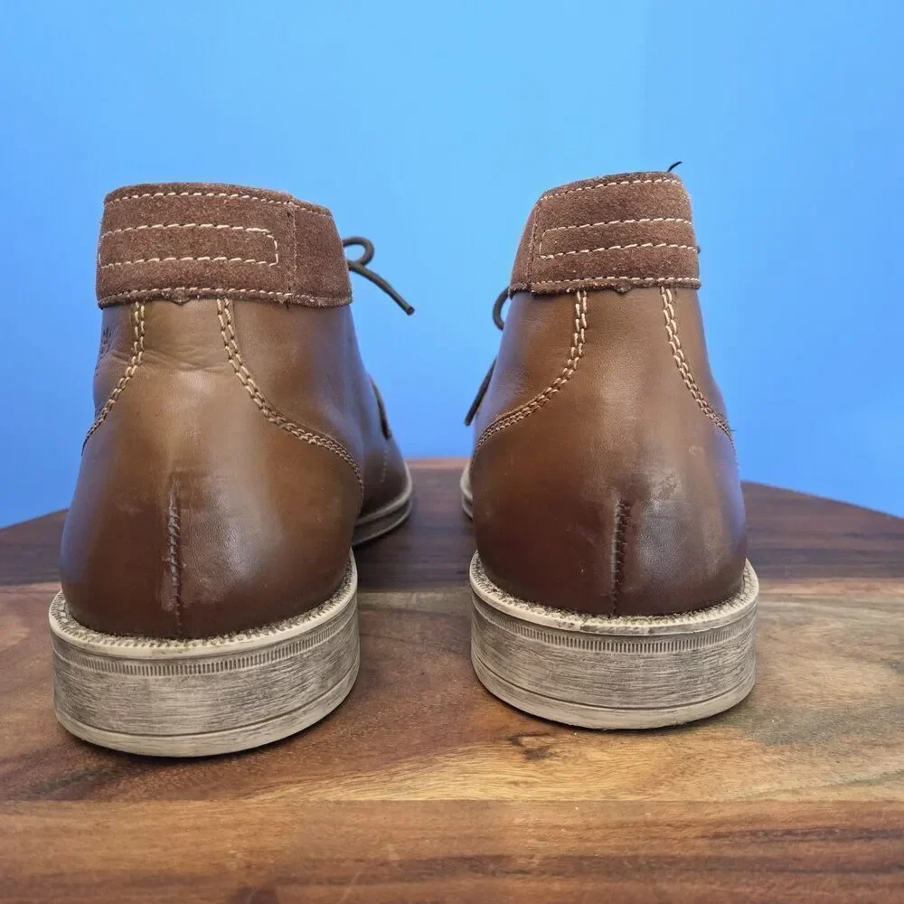 STACY ADAMS Cagney Boot Men's 11M Leather Cognac Tan # 24907-236